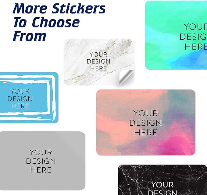 100 Custom Vinyl Stickers - Upload Your own Image, Text, Design, Logo - Personalized Logo Labels for Handmade, Packaging, Bottle, Jars, Candle, Brand Stickers (Gold Marble, 5x3)