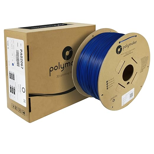 Polymaker PLA Filament, Blue 3D Printing PLA Filament 1.75mm 3kg - PolyLite 3D Printer PLA Filament, Dimensional Accuracy +/- 0.03mm, Compatible with Most 3D Printer, Blue