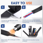 2:1 Heat shrinkable Braided Sleeving Fabric Wire Loom High Temp Heat Shrink Wiring Harness Abrasion Protector Cable Sleeve(1"-15ft)