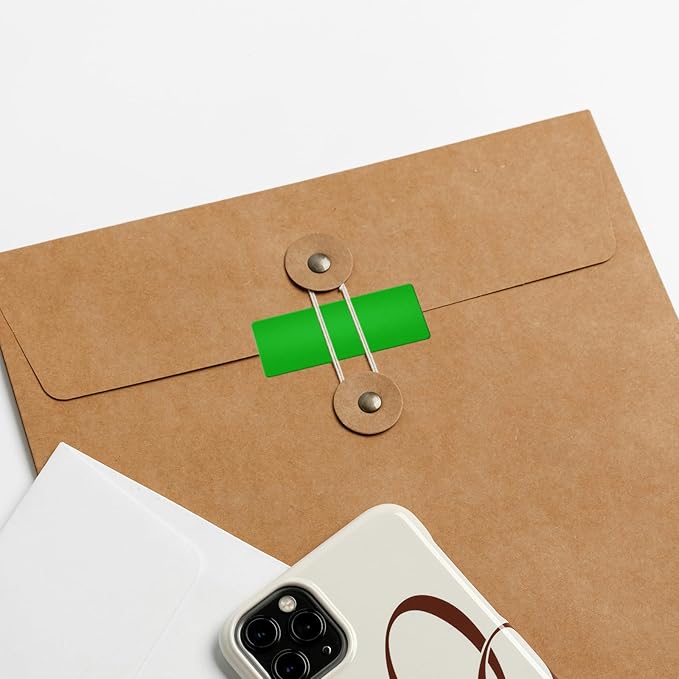 Green Rectangle Stickers 2 x 1 Inch Color Coding Labels Vinyl Roll Self-Adhesive Waterproof Removable 500 PCS