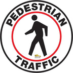 Mighty Line Pedestrian Traffic Crossing Walkway Floor Sign for Safety, Caution, Warning, Heavy-Duty, Peel and Stick, Adhesive, Industrial Quality, 12"