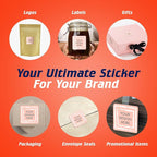 100 Custom Vinyl Stickers - Upload Your own Image, Text, Design, Logo - Personalized Logo Labels for Handmade, Packaging, Bottle, Jars, Candle, Brand Stickers (Peach, 2x2 Square)