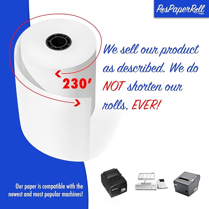 (30 Rolls) BPA FREE ROLLXY Thermal Paper - 3-1/8 x 230 Feet (CT-S300)