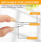 Jetec 100 Pack 0.6in/15mm White Metal Binder Clips Bulk Medium Reusable Fold Back Binder Clips Paper Clamps Spring Steel Sturdy for Home School Office Supplies