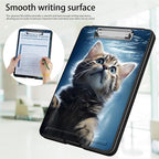 Clipboard with Storage,Office Supplies Nursing Clipboards Folder with Pen Holder Plastic Foldable Clip Board with Storage for Nurse Teacher,Swimming cat