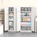 Greenvelly Metal Garage Storage Cabinet,Steel Lockable Storage Cabinet with 2 Doors and 4 Adjustable Shelves,Tall Metal Cabinet Locking File Cabinet for Office,Home, Garage, Gym, School