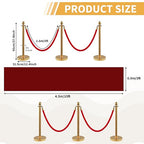 12Pcs Stainless Steel Stanchion Posts with 5ft Red Velvet Ropes - Crowd Control Barriers & Queue Line Kit with 26ft Red Carpet for Wedding, Party, Theater Supplies