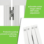 SPIRICH 96" Extra Wide 28" Tall Wooden Freestanding Foldable Dog Gate, Pet Gate Indoor, 4 Panels, White