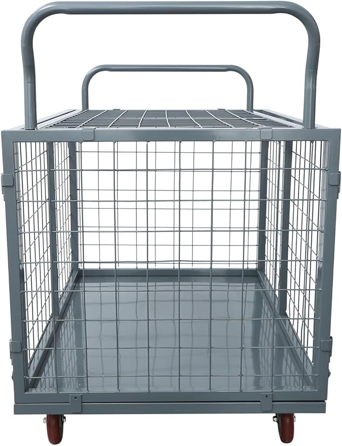 5 in 1 Mutipurpose Platform Truck Cart with Cage, 2200lbs Capacity Heavy Duty Rolling Cart Hand Truck with Wheels, 43.31"×27.56"×41.8" for Workshops Warehouses