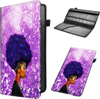 Car Registration and Insurance Holder, Leather Car Glove Box Organizer, Cool Car Accessories for ID, Driver's License Cards & Essential Document,business cards,Men&WomenPurple African Womans