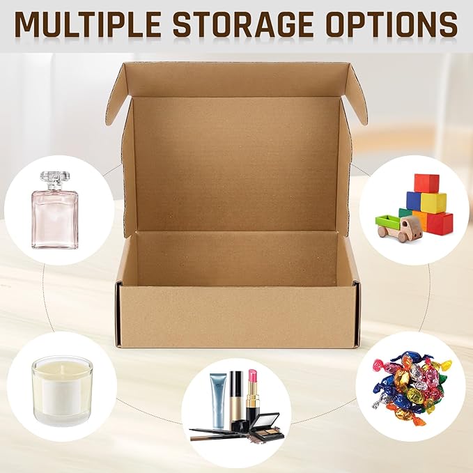 100-Pcs Small Shipping Boxes - 3 Layer Corrugated Cardboard Brown Mailer Boxes for Gift Packaging, Small Business Supplies, Bulk Gift Box(5.91 x 3.94 x 1.57 Inches)