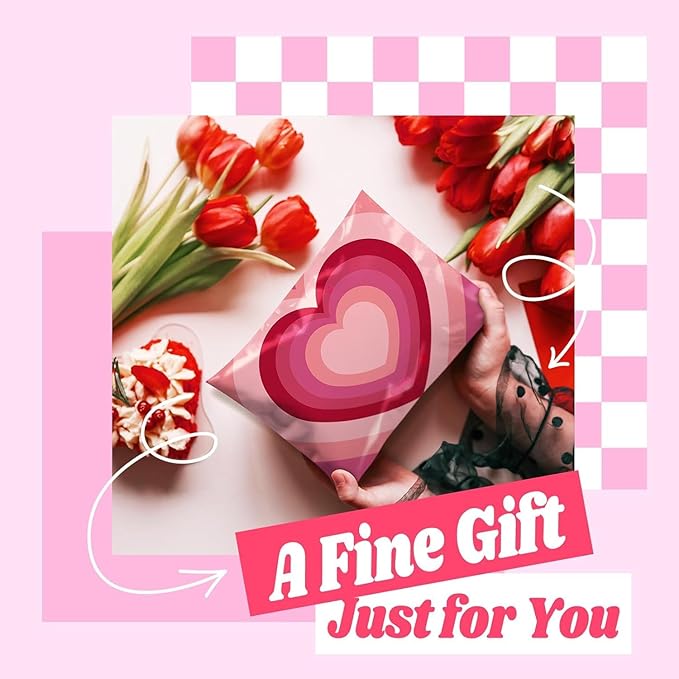 Metronic Poly Mailers 10x13" 1200pc Bulk Shipping Bags for Clothes,Strong Adhensive Shipping Envelopes for Small Business,Waterproof Mailers Poly Bags for Shipping,Packaging Mailing Bags Pink Heart