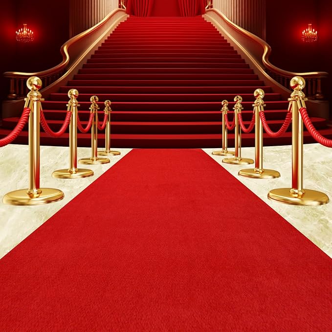 450 GSM Extra Thick Waterproof Red Carpet Runner for Events Decorations, 3X30 Ft Not Slip Red Runner Aisle Runway Rug for Wedding, Party, Banquet, Activity Entrance and Special Events Decorations