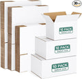 Eupako 30 Pack Small Shipping Boxes Assorted Sizes, White Corrugated Box Mailers, Cardboard Boxes for Packaging Small Business, Mailing, 6x4x4 & 8x6x4 & 9x6x4 10 PCS Each Small Boxes