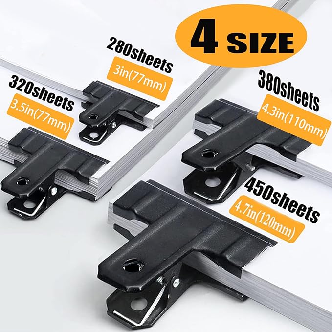 Locci Black Large Bull Clips,10 Pack Medium Binder 3 Inch Drawing Board Clips,Big Clip for Food Bags,Art,Office and Home Kitchen (77 mm)