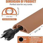 Floor Cord Cover Self Adhesive Cord Hider,10FT Cable Management, Extension Strip Protector for Wires, Prevent Cable Trips for Offices, Gyms, Exhibitions Cavity:0.3"(W) x 0.28"(H) Brown
