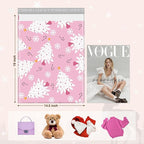 Metronic Christmas Poly Mailers 14.5x19" 50 Pack, Pink Christmas Tree Large Shipping Bags for Clothes, Cute Snowflake Shipping Envelopes Mailers Poly Bags with Self Seal for Small Business