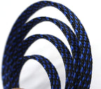 30ft PET Expandable Sleeving Wire Cable Sleeve (1/2", Blue&Black)