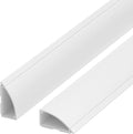 ZhiYo 68in Floor Cord Cover for Corner, Large Cord Hider for 3-5 Cords, Self-adhesives PVC Wire Hider for Baseboard/Floor/Wall Cable Management, White Cable Raceway, 0.8in x 1.8in, 4 x L17in