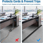 Eapele 6.5 ft Floor Cord Cover Heavy Duty Cable Protector, Easy to Unroll, Prevent Trip Hazard for Home Office or Outdoor Settings (Black)