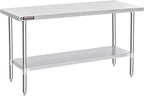 DuraSteel 24x72 Stainless Steel Work Table - NSF Commercial Prep Metal Table - Outdoor Pizza Oven Stand w/Under Shelf - Kitchen Island Laundry Utility Garage Microwave Stand Rolling Storage Cart Vevor