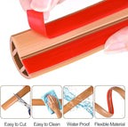 MYFAMIREA 20FT Floor Cord Cover for Wire Self Adhesive Cable Cavity Management PVC Extension Cord Hider Power Floor Wire Protector Cover Prevent Cable Trip for Office Home Outdoor (Brown Wood, 1.18'')