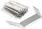 File Fasteners 2 - Hole Iron Clips 50pcs, 80mm Hole Pitch, Durable Metal Paper Prong Fastener - Holds 350 Sheets, Rust, Easy Document Binding