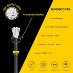 Bungee Cord Elastic Shock Cord 3/16" x 25' Bungee Rope for DIY, Tie Downs, Kayak and Outdoor - Black