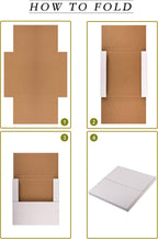 50 Pack Vinyl Record Mailers 12.8"L x 12.8"W x 1"H Multi Depth LP Album Shipping Boxes with Fragile Stickers, White