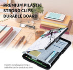 Clipboard with Storage High Capacity Plastic Nursing Clipboards with Pen Holder File Folder Storage Box Clipboard with Heavy Duty Clips for Teacher,Doctor,Offices-Dragonfly with Lotus Flower