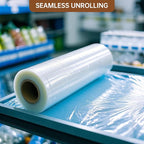 Stretch Wrap Roll, 18" x 1500ft 80 Gauge Heavy Duty Shrink Wrap Alternative, Clear Industrial Strength Stretch Film, Plastic Wrap for Moving, Packing, Pallet, Furniture(4 Rolls)