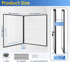 SWANCROWN Enclosed Bulletin Board Black Frame Enclosed Display Case,with Magnets,for School Message Notice, 38x38inch (12xA4)