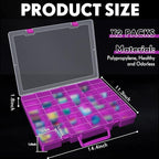 Juexica 2 Pcs Large 48 Grids Plastic Storage Bead Organizer Box, Tackle Box, Compartment Organizer Container with Adjustable Dividers for Jewelry Art Crafts Toys Screw Small Parts(Purple)