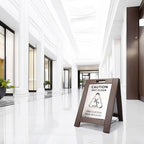 Premium Outdoor Composite Caution Wet Floor Sign – Bilingual w/Non-Skid Plastic Feet, Black Plate – For Hotels, Schools, Offices, Areas, Restrooms, Pool Decks - Brown 2 Pack
