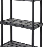 Gracious Living 2 Pack Light Duty Storage Shelves, Knect-A-Shelf 4-Shelf Ventilated Shelving Rack Organizer for Home, Garage, Basement & Laundry, Black
