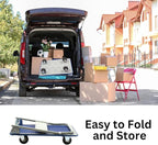 660 lbs Foldable Platform Truck Dolly with Swivel Wheels, Heavy Duty Moving Platform Hand Truck, 36.22 * 24.2 * 34.25 inches (PH300IRON)