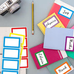 Removable Name Tags, 3 1/2" x 2 1/4", 6 Colors 120 Waterproof Name Badges for Office,School,Classroom and Home