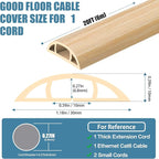 Floor Cord Covers for Wires 20FT Cable Hider Wire Cover Self Adhesive Cord Hider Floor for Offices, Homes, Workshops, Warehouses Cable Cavity 0.39" W x 0.27" H