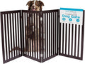INTERNET'S BEST Dog Gate Indoor Freestanding Pet Barrier, Folding Wood Dog Fence, Extra Wide Doorway Puppy Gate, Indoor Animal Privacy Panel, Wooden Cat Fence - 4 Panel - 36", Espresso