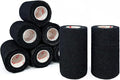 [8 Pack 4" x 5 Yards] Black- Self Adhesive Cohesive Bandage Wrap, Self Adherant Non-Woven Wrap Rolls, Atheletic Tape for Wrist, Ankle, Hand, Leg, Premium-Grade Medical Stretch Wrap