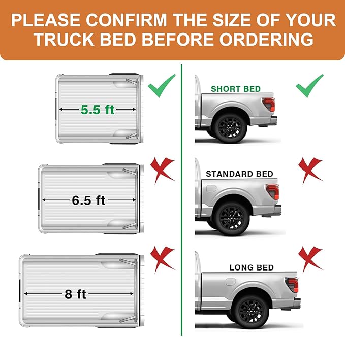 TripleAliners Truck Bed Mat Compatible with 2024-2026 Ford F150 & Lightning Accessories 5.5FT Vehicle Flush Bed Box All Weather Protection TPE Heavy Duty Pickup Cargo Mat