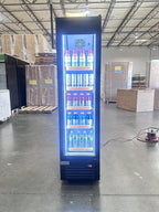 Commercial Beverage Refrigerator Display Fridge,Slim Single Glass Door Merchandiser Drink Cooler with LED Light Adjustable Shelves,ETL Sanitation,6 Cu Ft,16.15" Wide