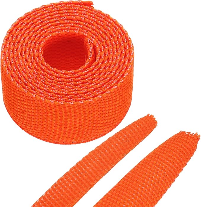 MECCANIXITY Braided Cable Sleeves Heat Shrinkable Fabric Sleeving, 1/2" 3ft Orange 2:1 Ratio Heat Shrinkable Cord Protector for Harness Cable, Network Cable Protection, Cable Management