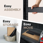 HOMEDANT House 24.4" W 5 Tier Heavy Duty Garage Shelving Adjustable Metal Rack Storage Shelves Standing Shelf Unit Organizers Pantry Closet Office Black 1Pack