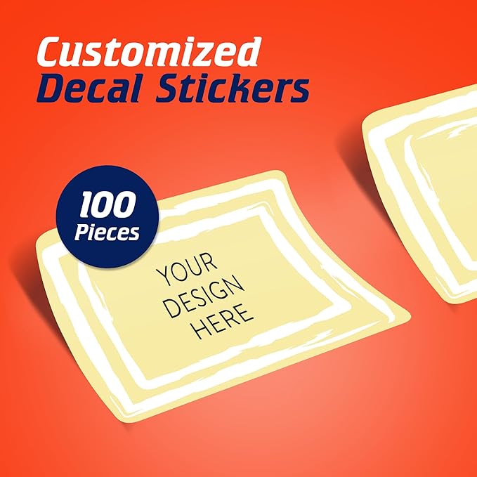 100 Custom Vinyl Stickers - Upload Your own Image, Text, Design, Logo - Personalized Logo Labels for Handmade, Packaging, Bottle, Jars, Candle, Brand Stickers (Lemon Swirls, 5x3)