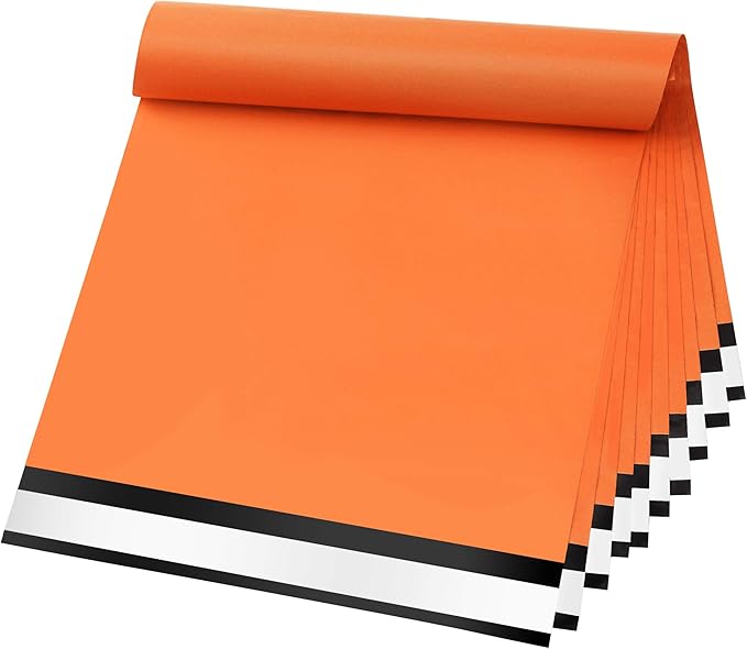 Famagic Poly Mailers 14.5x19 Inches 100 Pcs Orange Packaging Shipping Bags Mailing Envelopes Self-Seal Waterproof and Tear-Proof Mailers Bags for Small Business Clothing Boutique