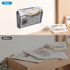 Magnetic Wall File Holder 3-Pack - Mesh Organizer with Strong Magnets for Office, Home & School - Space Saving Black Document Organizer