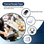 MFLABEL 3-1/8" x 119' Thermal Receipt Papers Rolls - 10 Rolls for 80mm Thermal POS Printer