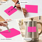 500 Pcs Large Moving Labels for Boxes 3 ×5 Inch Vinyl Self Adhesive Rectangle Stickers Color Coding Labels Waterproof Removable for Storage Bins Classroom Office Warehouse, Fluorescent Pink