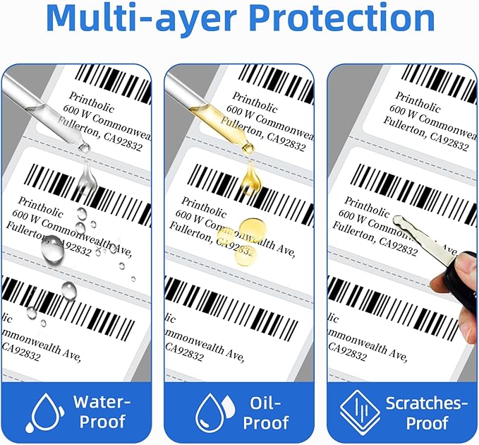 12 Rolls 2.25" x 1.25" Direct Thermal Labels, Perforated Barcode Address Stickers, Self-Adhesive Shipping Labels Compatible with Zebra, Rollo & Munbyn (1000 Labels/Roll)